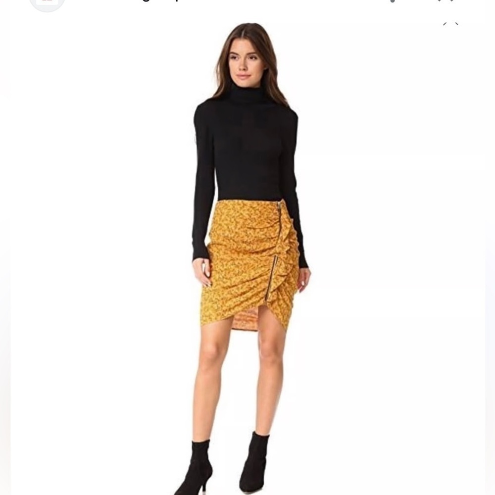 295 VERONICA BEARD FLORAL PRINT
RUFFLE MINI SKIRT Mini Floral Yellow Skirt Sz 0